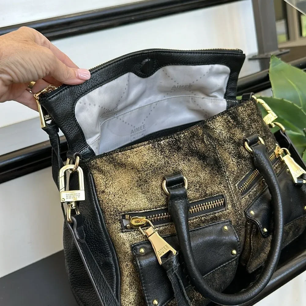 Aimee Kestenberg Black and Gold Women's Bag